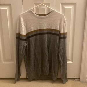 Apt. 9 Men's Cream and Gray Sweater with Brown Stripes